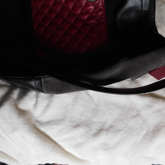 Burgundy Black and Gray Crossbody Purse - Picture 4 of 6